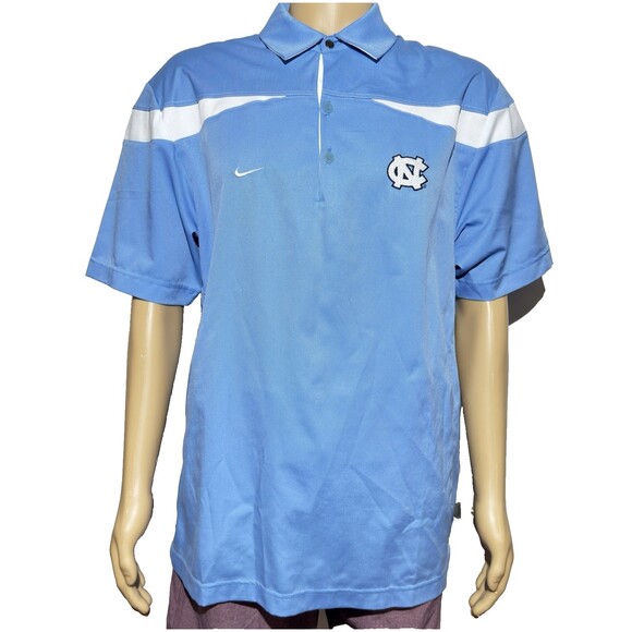 Nike North Carolina Tar Heels Golf Polo Men’s Medium Dri-Fit Blue - Picture 1 of 12